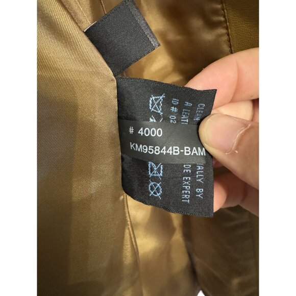 Reaction Kenneth Coal G.III Apparel Womens Tan Leather Coat Size L - Picture 8 of 11